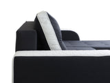 CORNER SOFA BED SAM GRAPHITE / WHITE 236CM 2X STORAGE SPACE universal RIGHT/LEFT CORNER / BONELL SPRINGS + FOAMTHIS MODEL IS UNIVERSAL WHICH MEANS YOU CAN CHOOSE CORNER SIDE DURING ASSEMBLY3x PILLOWS INCLUDED2X STORAGE SPACE BONELL SPRINGS + FOAM - length
