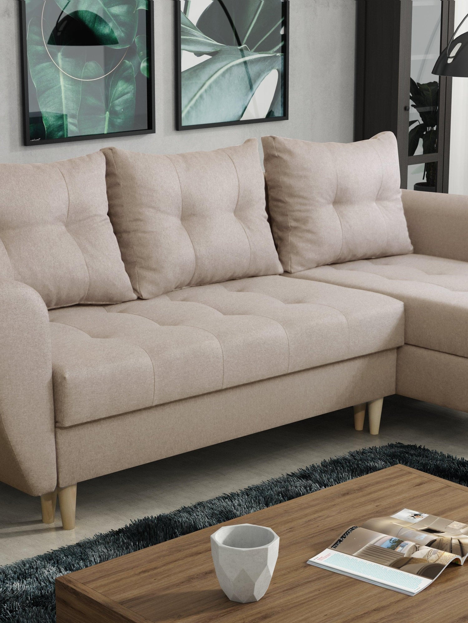 CORNER SOFA BED PALMO 2X STORAGE SPACE MALMO 05 240cm universal RIGHT/LEFT CORNER / BONELL SPRINGS + FOAMVIEW ALL COLORS CLICK HERETHIS MODEL IS UNIVERSAL WHICH MEANS YOU CAN CHOOSE CORNER SIDE DURING ASSEMBLYMADE IN MALMO FABRIC CLICK HERE3x PILLOWS INCL