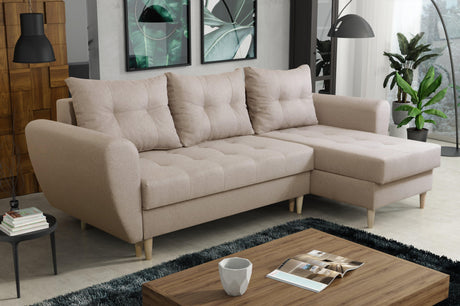 CORNER SOFA BED PALMO 2X STORAGE SPACE MALMO 05 240cm universal RIGHT/LEFT CORNER / BONELL SPRINGS + FOAMVIEW ALL COLORS CLICK HERETHIS MODEL IS UNIVERSAL WHICH MEANS YOU CAN CHOOSE CORNER SIDE DURING ASSEMBLYMADE IN MALMO FABRIC CLICK HERE3x PILLOWS INCL