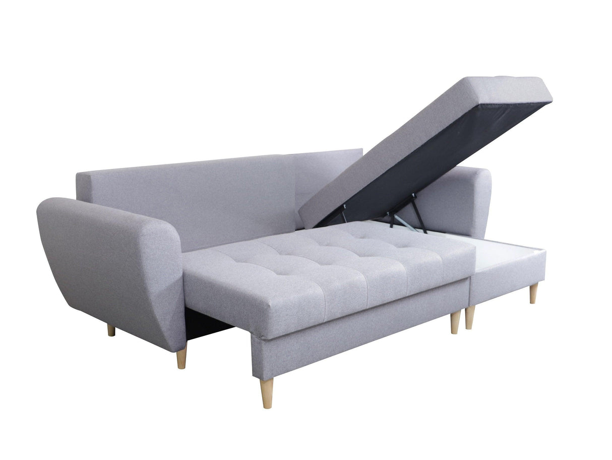 CORNER SOFA BED PALMO 2X STORAGE SPACE PINK MALMO 61 240cm universal RIGHT/LEFT CORNER / BONELL SPRINGS + FOAMVIEW ALL COLORS CLICK HERETHIS MODEL IS UNIVERSAL WHICH MEANS YOU CAN CHOOSE CORNER SIDE DURING ASSEMBLYMADE IN MALMO FABRIC CLICK HERE3x PILLOWS