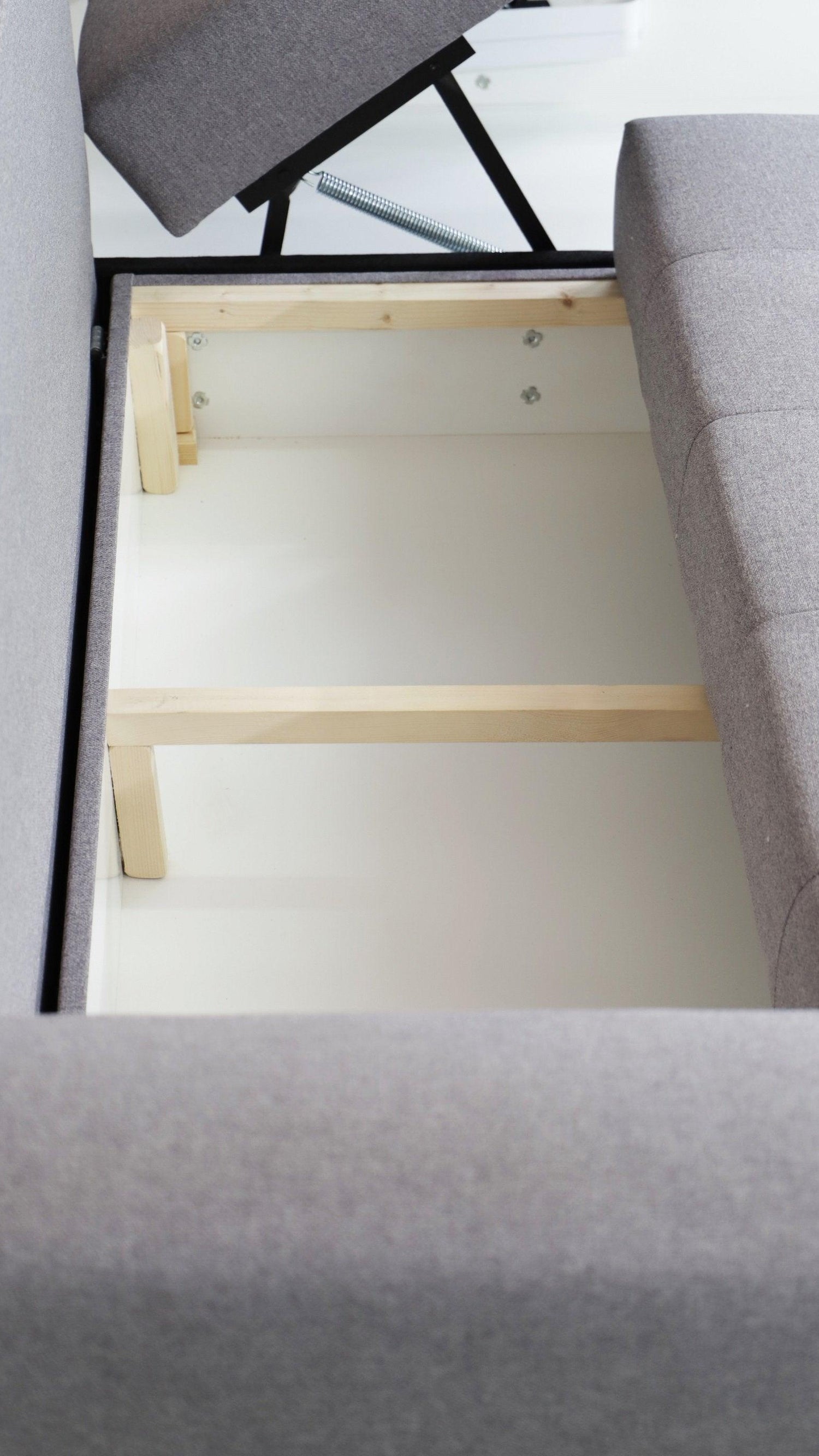 CORNER SOFA BED PALMO 2X STORAGE SPACE MALMO 95 GREY 240cm universal RIGHT/LEFT CORNER / BONELL SPRINGS + FOAMVIEW ALL COLORS CLICK HERETHIS MODEL IS UNIVERSAL WHICH MEANS YOU CAN CHOOSE CORNER SIDE DURING ASSEMBLYMADE IN MALMO FABRIC CLICK HERE3x PILLOWS