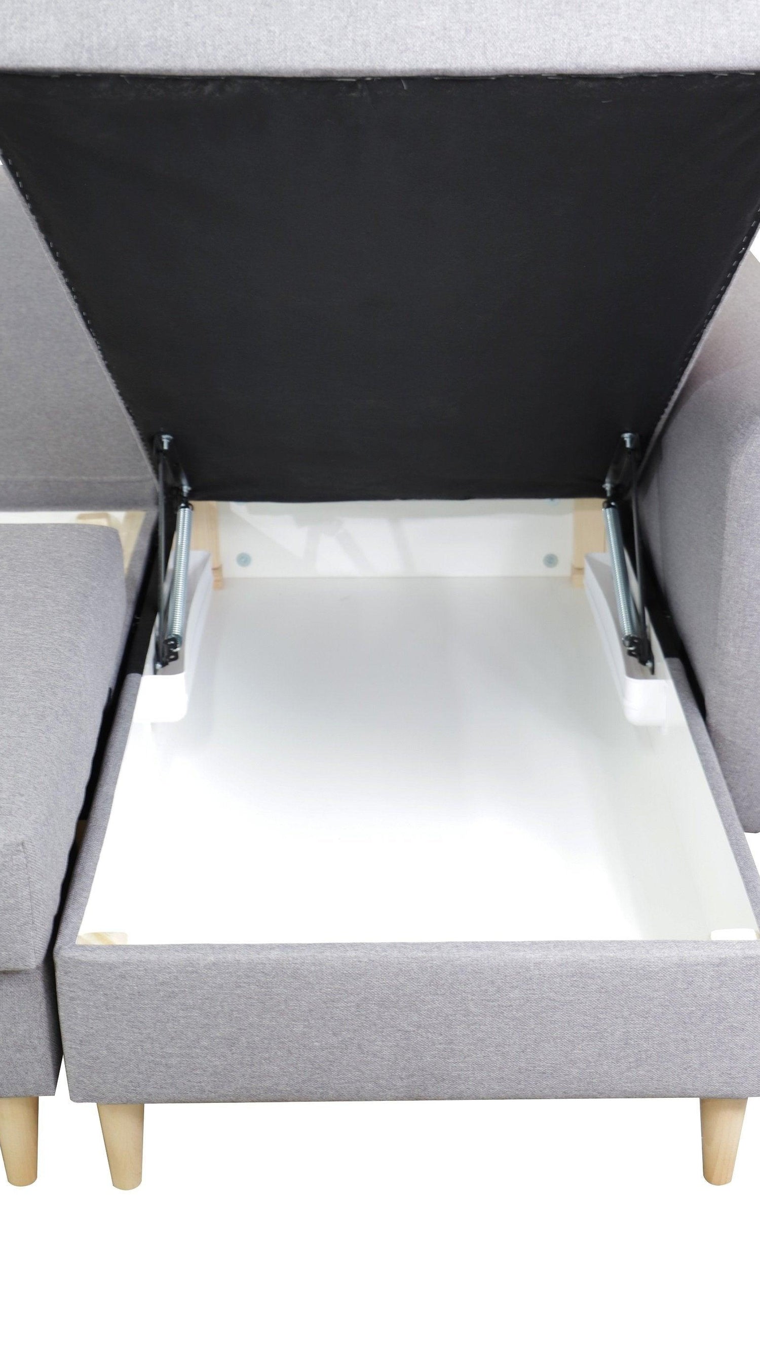 CORNER SOFA BED PALMO 2X STORAGE SPACE MALMO 95 GREY 240cm universal RIGHT/LEFT CORNER / BONELL SPRINGS + FOAMVIEW ALL COLORS CLICK HERETHIS MODEL IS UNIVERSAL WHICH MEANS YOU CAN CHOOSE CORNER SIDE DURING ASSEMBLYMADE IN MALMO FABRIC CLICK HERE3x PILLOWS