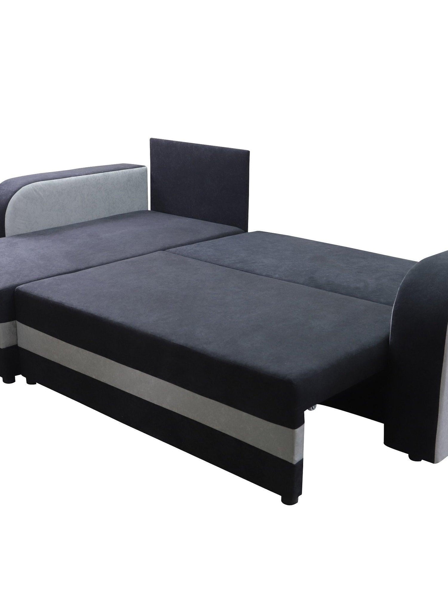 CORNER SOFA BED ALEXA BLACK/BLUE 238cm universal RIGHT/LEFT CORNER / FOAMTHIS MODEL IN UNIVERSAL WHICH MEANS YOU CAN CHOOSE CORNER SIDE DURING ASSEMBLY3x PILLOWS INCLUDED1X STORAGE SPACESLEEPING FUNCTIONDIMENTIONSWidth: 238 cmDepth: 140cmSleeping area: 20