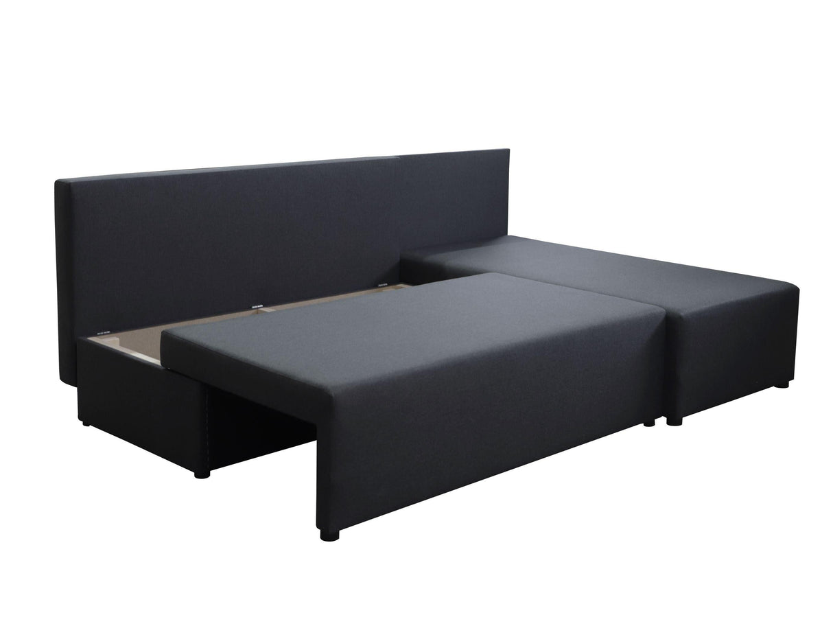 SMALL CORNER SOFA BED TOM 201CM MALMO 90 UNIVERSAL RIGHT/LEFT CORNER / FOAMTHIS MODEL IS UNIVERSAL WHICH MEANS YOU CAN CHOOSE CORNER SIDE DURING ASSEMBLY2x LARGE 2X SMALL SIDE PILLOWS INCLUDED1X STORAGE SPACEMADE IN MALMO FABRIC CLICK HEREThe corner is ma