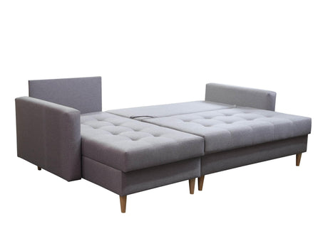 CORNER SOFA BED BRIAN 222CM + STORAGE PUFF / OTTOMAN CHOICE OF COLOR UNIVERSAL RIGHT/LEFT CORNER / BONELL SPINGS + FOAMTHIS MODEL IS UNIVERSAL WHICH MEANS YOU CAN CHOOSE CORNER SIDE DURING ASSEMBLYMADE IN MALMO FABRIC CLICK HERE3x PILLOWS INCLUDED2X STORA