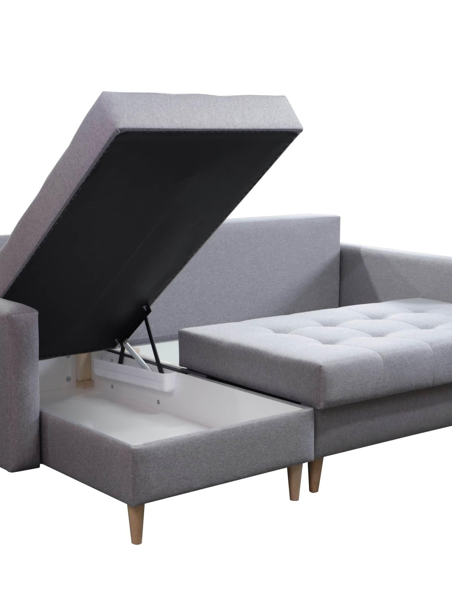 CORNER SOFA BED BRIAN 222CM + STORAGE PUFF / OTTOMAN CHOICE OF COLOR UNIVERSAL RIGHT/LEFT CORNER / BONELL SPINGS + FOAMTHIS MODEL IS UNIVERSAL WHICH MEANS YOU CAN CHOOSE CORNER SIDE DURING ASSEMBLYMADE IN MALMO FABRIC CLICK HERE3x PILLOWS INCLUDED2X STORA
