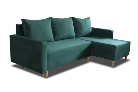 NEW! CORNER SOFA BED SNUGGY 222CM CHOICE OF 41 COLORS UNIVERSAL CORNER RIGHT/LEFT / FOAMTHIS MODEL IS UNIVERSAL WHICH MEANS YOU CAN CHOOSE CORNER SIDE DURING ASSEMBLY3x PILLOWS INCLUDED1X STORAGE SPACESOFT TOUCH FABRC MANILA CLICK HERE DIMENTIONS222X137.5