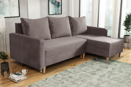 NEW! CORNER SOFA BED SNUGGY 222CM CHOICE OF 41 COLORS UNIVERSAL CORNER RIGHT/LEFT / FOAMTHIS MODEL IS UNIVERSAL WHICH MEANS YOU CAN CHOOSE CORNER SIDE DURING ASSEMBLY3x PILLOWS INCLUDED1X STORAGE SPACESOFT TOUCH FABRC MANILA CLICK HERE DIMENTIONS222X137.5