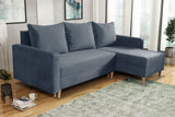 NEW! CORNER SOFA BED SNUGGY 222CM MANILA 20 UNIVERSAL CORNER RIGHT/LEFT / FOAMTHIS MODEL IS UNIVERSAL WHICH MEANS YOU CAN CHOOSE CORNER SIDE DURING ASSEMBLY3x PILLOWS INCLUDED1X STORAGE SPACESOFT TOUCH FABRC MANILA CLICK HEREDIMENTIONS222X137.5CMSLEEPING