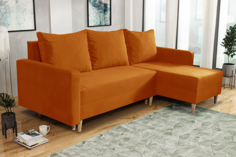 NEW! CORNER SOFA BED SNUGGY 222CM CHOICE OF 41 COLORS UNIVERSAL CORNER RIGHT/LEFT / FOAMTHIS MODEL IS UNIVERSAL WHICH MEANS YOU CAN CHOOSE CORNER SIDE DURING ASSEMBLY3x PILLOWS INCLUDED1X STORAGE SPACESOFT TOUCH FABRC MANILA CLICK HERE DIMENTIONS222X137.5