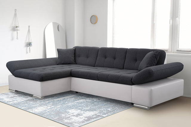 CORNER SOFA BED TOKYO 278cm TATUM 283 / SOFT 17 / SPRINGS + FOAMADJUSTABLE ARMRESTSLARGE SLEEPING AREALIFT UP STORAGE SPACEFOAM + WAVY SPRINGS TOP OF SOFA FABRIC TATUM CLICK HERE BTOOM FAUX LEATHER SOFT CLICK HEREAnna Furniture