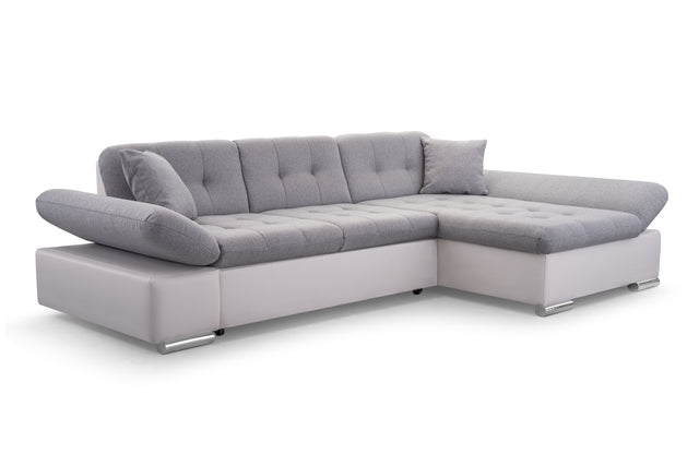 CORNER SOFA BED TOKYO GREY/WHITE 278cm TATUM 279 / SOFT 17 / SPRINGS + FOAMADJUSTABLE ARMRESTSLARGE SLEEPING AREALIFT UP STORAGE SPACEFOAM + WAVY SPRINGS TOP OF SOFA FABRIC TATUM CLICK HERE BTOOM FAUX LEATHER SOFT CLICK HEREAnna Furniture