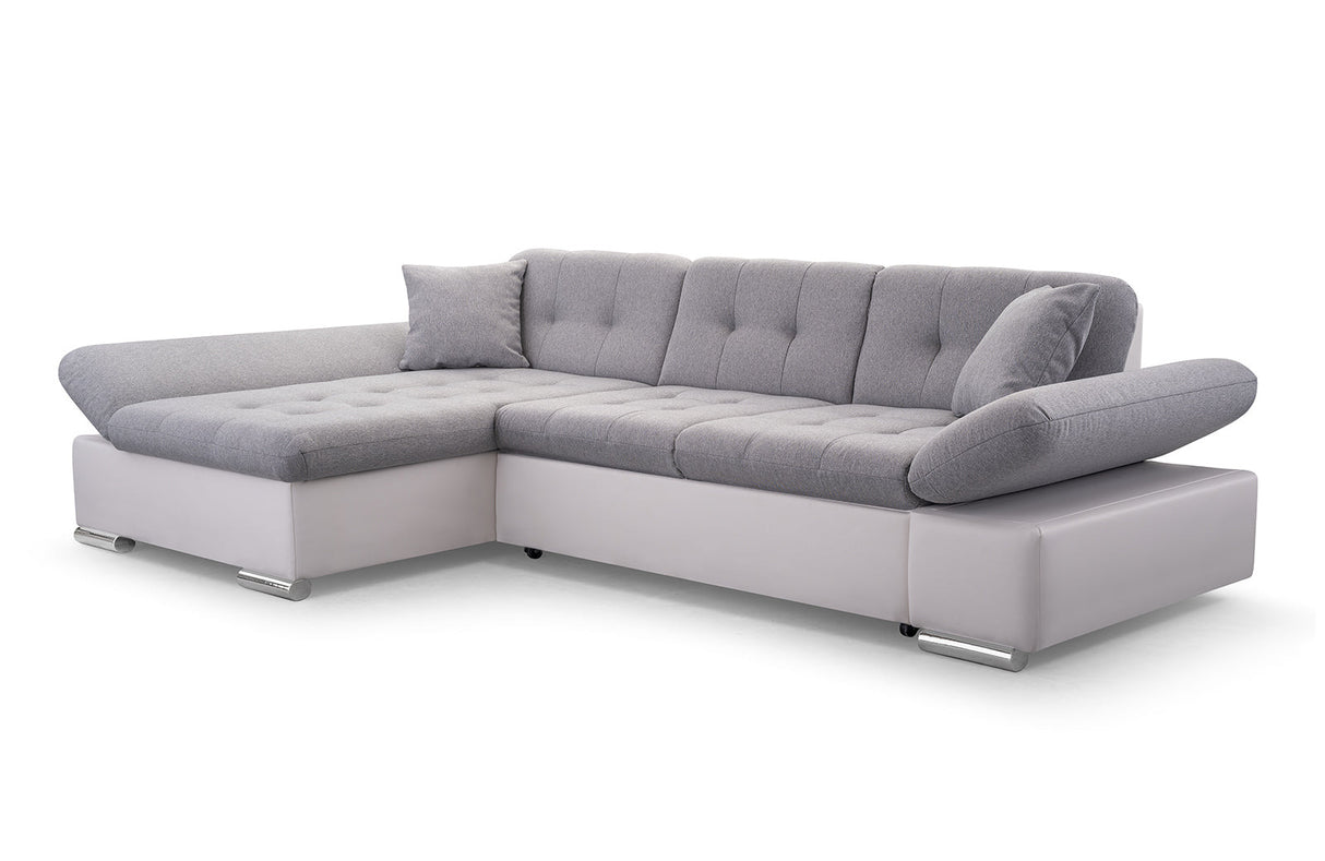 CORNER SOFA BED TOKYO GREY/WHITE 278cm TATUM 279 / SOFT 17 / SPRINGS + FOAMADJUSTABLE ARMRESTSLARGE SLEEPING AREALIFT UP STORAGE SPACEFOAM + WAVY SPRINGS TOP OF SOFA FABRIC TATUM CLICK HERE BTOOM FAUX LEATHER SOFT CLICK HEREAnna Furniture