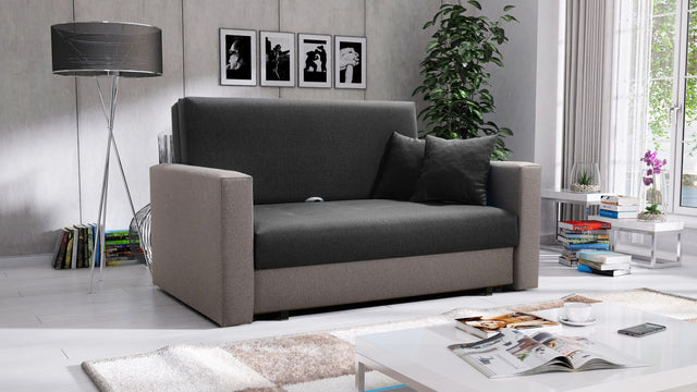 2 SEATER SOFA BED SMART II 137CM ETNA 91 / ENTA 95 / SPRINGS + FOAMDimensions :- width 137 cm- height 85 cm- depth 95 cm- area sleeping 113/195 cm(no possibility to change dimensions) +/- 3The sofa is made on a wooden skeleton, the seat uses corrugated sp