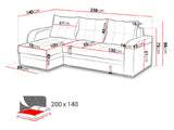 CORNER SOFA BED SAM BROWN BERLIN 03 / W55 236CM 2X STORAGE SPACE universal RIGHT/LEFT CORNER / BONELL SPRINGS + FOAMTHIS MODEL IS UNIVERSAL WHICH MEANS YOU CAN CHOOSE CORNER SIDE DURING ASSEMBLY3x PILLOWS INCLUDED2X STORAGE SPACE BONELL SPRINGS + FOAM DIM