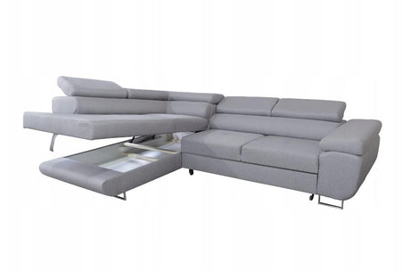 CORNER SOFA BED ASH 275CM MALMO 95 / SPRINGS + FOAMMade in Malmo fabric click hereProduct dimensions:- width: 275 cm- depth: 203 cm- seat depth: 56 cm- seat height: 43 cm- corner height: 90 cm- sleeping area: 125x195 cmThe corner is made of high quality m
