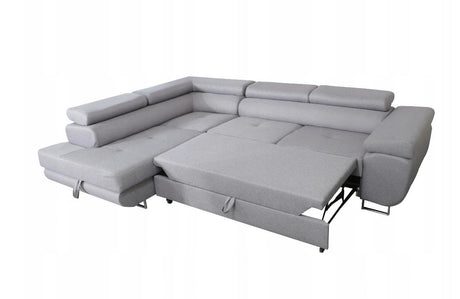CORNER SOFA BED ASH 275CM MALMO 95 / SPRINGS + FOAMMade in Malmo fabric click hereProduct dimensions:- width: 275 cm- depth: 203 cm- seat depth: 56 cm- seat height: 43 cm- corner height: 90 cm- sleeping area: 125x195 cmThe corner is made of high quality m