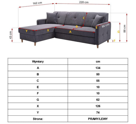 CORNER SOFA BED MILLI HUGO 28 BROWN 220cm / SPRINGS + FOAMMADE IN HUGO FABRIC CLICK HEREWavy springs ✔ Easy to turn it into bed ✔ Storage space✔ Wooden legs ✔ Dimensions: W: 220cm D:165cm, H of seat 42cmAnna Furniture