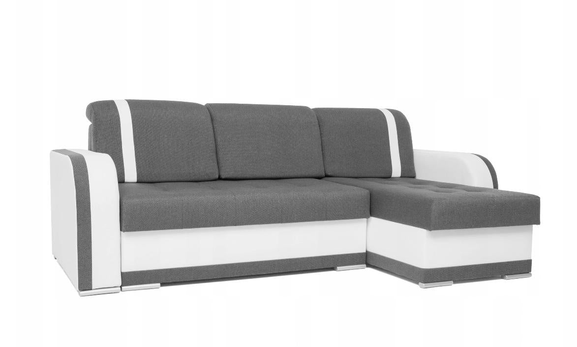 CORNER SOFA BED DINA 236CM 2X STORAGE SPACE GREY/BLACK INARI 91/1114 UNIVERSAL CORNER RIGHT/LEFT CORNER / BONELL SPRINGS + FOAMVIEW ALL COLORS CLICK HERE﻿THIS MODEL IS UNIVERSAL WHICH MEANS YOU CAN CHOOSE CORNER SIDE DURING ASSEMBLYBONELL SPRINGS + FOAM 2