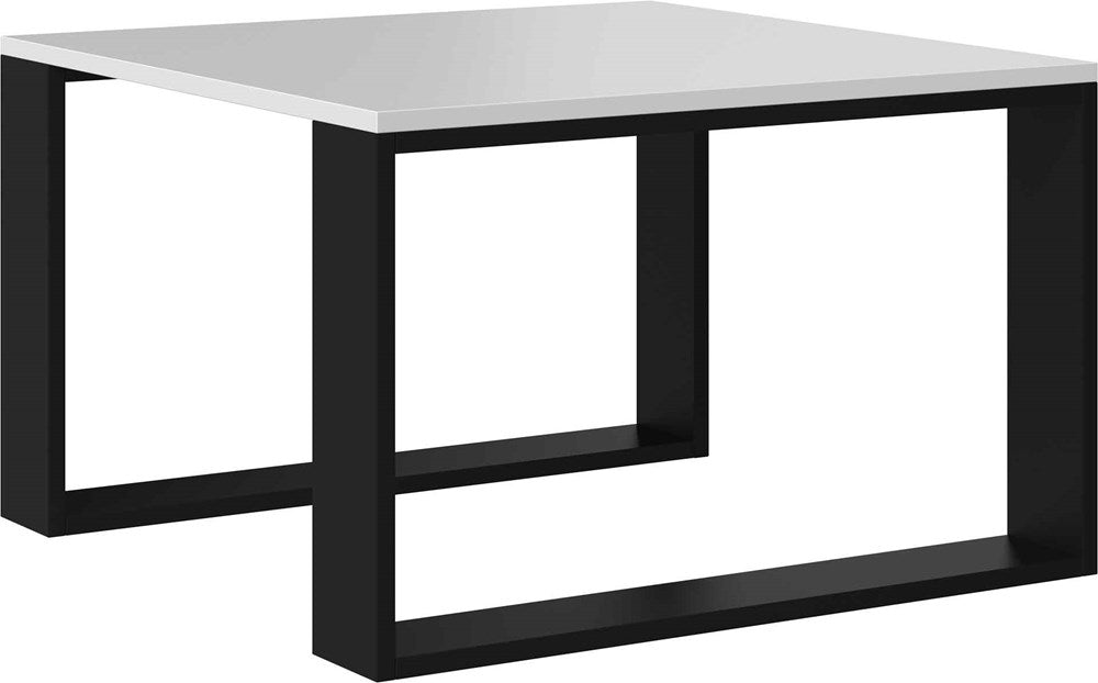 COFFEE TABLE LIVING ROOM LOFT MODERN MINI WHITE BLACK 67x67cmfunctionality easy assembly assembly instructions in the packagePerfect for the living room.its made of a double-laminated board with increased hardness, which makes the surface of the furniture