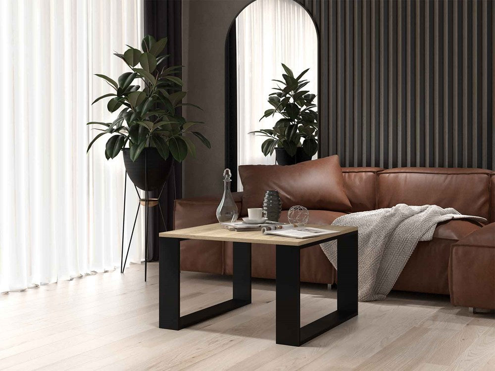 COFFEE TABLE LIVING ROOM LOFT MODERN MINI SONOMA BLACK 67x67cmfunctionality easy assembly assembly instructions in the packagePerfect for the living room.its made of a double-laminated board with increased hardness, which makes the surface of the furnitur