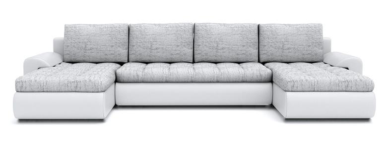 CORNER SOFA BED PRADO U LAWA 09/1115 GREY/WHITE 300CM / SPRINGS + FOAMWavy springs CHOICE OF COLOR large sleeping areaSEAT AND CUSHION MADE IN LAWA FABRIC CLICK HERE BOTTOM AND SIDES MADE ON FAUX LEATHER SOFT CLICK HERE Dimensions W: 300cm D:152cm H: 85cm