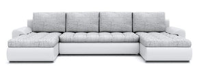 CORNER SOFA BED PRADO U LAWA 09/1115 GREY/WHITE 300CM / SPRINGS + FOAMWavy springs CHOICE OF COLOR large sleeping areaSEAT AND CUSHION MADE IN LAWA FABRIC CLICK HERE BOTTOM AND SIDES MADE ON FAUX LEATHER SOFT CLICK HERE Dimensions W: 300cm D:152cm H: 85cm