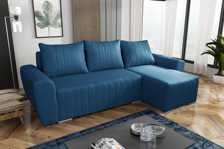 CORNER SOFA BED MALIBU 248CM UNIVERSAL CHOICE OF COLORS UNIVERSAL RIGHT/LEFT CORNER / FOAMTHIS MODEL IS UNIVERSAL WHICH MEANS YOU CAN CHOOSE CORNER SIDE DURING ASSEMBLYMADE IN MALMO FABRIC CLICK HERE3x PILLOWS INCLUDED1X STORAGE SPACEDIMENTIONS:Corner wid
