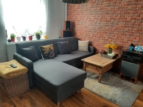 CORNER SOFA BED MILLI HUGO 94 GREY 220cm / SPRINGS + FOAMMADE IN HUGO FABRIC CLICK HEREWavy springs ✔ Easy to turn it into bed ✔ Storage space✔ Wooden legs ✔ Dimensions: W: 220cm D:165cm, H of seat 42cmAnna Furniture