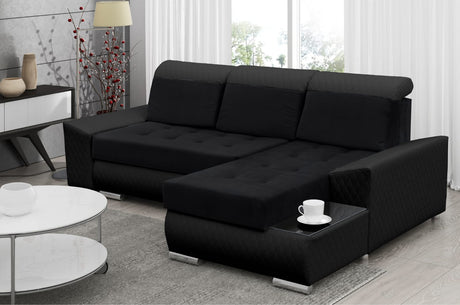 CORNER SOFA BED LONDON 2316/1114/60 252CM 2X STORAGE SPACE STAIN RESISTANT EASY CLEAN FABRIC / BONELL SPRINGS + FOAM252X167CMSLEEPING AREA 200X140CMFABRIC:CASABLANCA + FAUX LEATHERFEATURES:2X STORAGE CONTAINERSGLASS SHELFSTAIN RESISTANT FABRICBONELL SPRIN