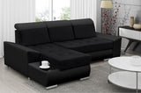 CORNER SOFA BED LONDON 2316/1114/60 252CM 2X STORAGE SPACE STAIN RESISTANT EASY CLEAN FABRIC / BONELL SPRINGS + FOAM252X167CMSLEEPING AREA 200X140CMFABRIC:CASABLANCA + FAUX LEATHERFEATURES:2X STORAGE CONTAINERSGLASS SHELFSTAIN RESISTANT FABRICBONELL SPRIN