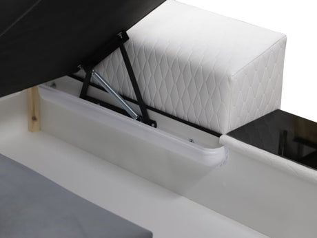 CORNER SOFA BED LONDON U SHAPE 2304/1116/60 322CM 3X STORAGE SPACE STAIN RESISTANT EASY CLEAN FABRIC / BONELL SPRINGS + FOAMFABRIC:CASABLANCA + FAUX LEATHERFEATURES:3X STORAGE CONTAINERS2XGLASS SHELFSTAIN RESISTANT FABRICBONELL SPRINGS + FOAMCASABLANCAIs