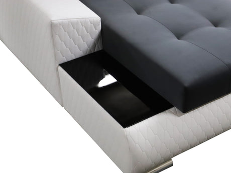 CORNER SOFA BED LONDON U SHAPE 2316/1115/60 322CM 3X STORAGE SPACE STAIN RESISTANT EASY CLEAN FABRIC / BONELL SPRINGS + FOAMFABRIC:CASABLANCA + FAUX LEATHERFEATURES:3X STORAGE CONTAINERS2XGLASS SHELFSTAIN RESISTANT FABRICBONELL SPRINGS + FOAMCASABLANCAIs