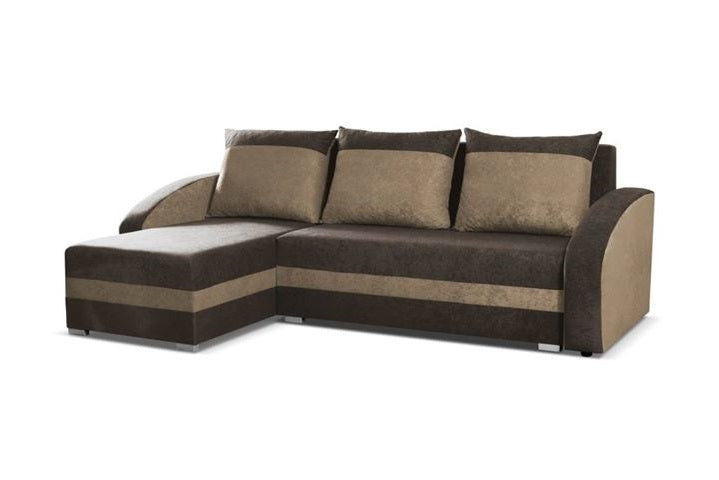 CORNER SOFA BED VELVET BROWN / BEIGE 236cm / FOAMwidth: 236 cmdepth: 144cmHeight: 85 cmsleeping area: 200 x 120 cmAnna Furniture