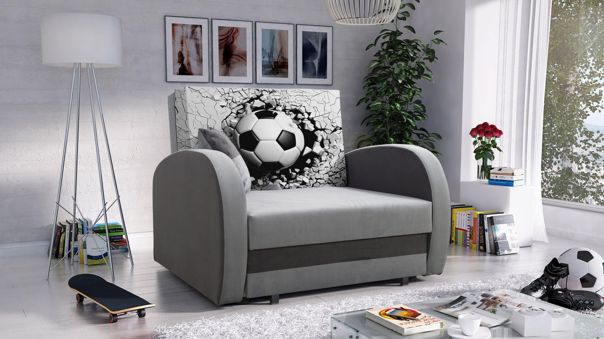 SINGLE SOFA BED TOLA 100CM *CHOICE OF COLORS* EASY CLEAN FABRIC / FOAMDimensions:- width 100 cm- height 85 cm- depth 97 cm- sleeping area 80/195 cm Made on a solid pine skeleton, the structure will allow for long-term and trouble-free use Sleeping functio