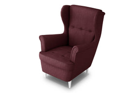 ARMCHAIR TOMDimensions: - width: 81cm - height: 102cm - depth: 94cm - seat depth: 60 cm - seat width: 56 cm - seat height: 41 cm - backrest height: 70cm The TOM armchair, thanks to its high backrest, wave spring and first-class HR foam, ensures high seati