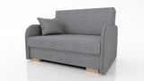 2 SEATER SOFA BED GOLDY 124CM EASY CLEAN FABRIC / SPRINGS + FOAMDimensions : width 124 cm height to the seat 38 cm side height 60 cm depth 100 cm seat depth 65 cm over sleeping 113/195 cm(no possibility to change dimensions) +/- 3BERLIN FABRIC CLICK HEREJ