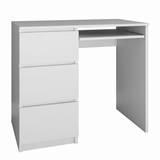 DESK LIME LEFT - WHITE MATTperfect place for a laptop fronts without handles 3 spacious drawers pull-out keyboard shelf functionality simple and modern design creates a comfortable work space smooth sides without end caps easy assembly assembly instructio