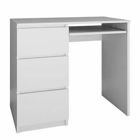 DESK LIME LEFT - WHITE MATTperfect place for a laptop fronts without handles 3 spacious drawers pull-out keyboard shelf functionality simple and modern design creates a comfortable work space smooth sides without end caps easy assembly assembly instructio
