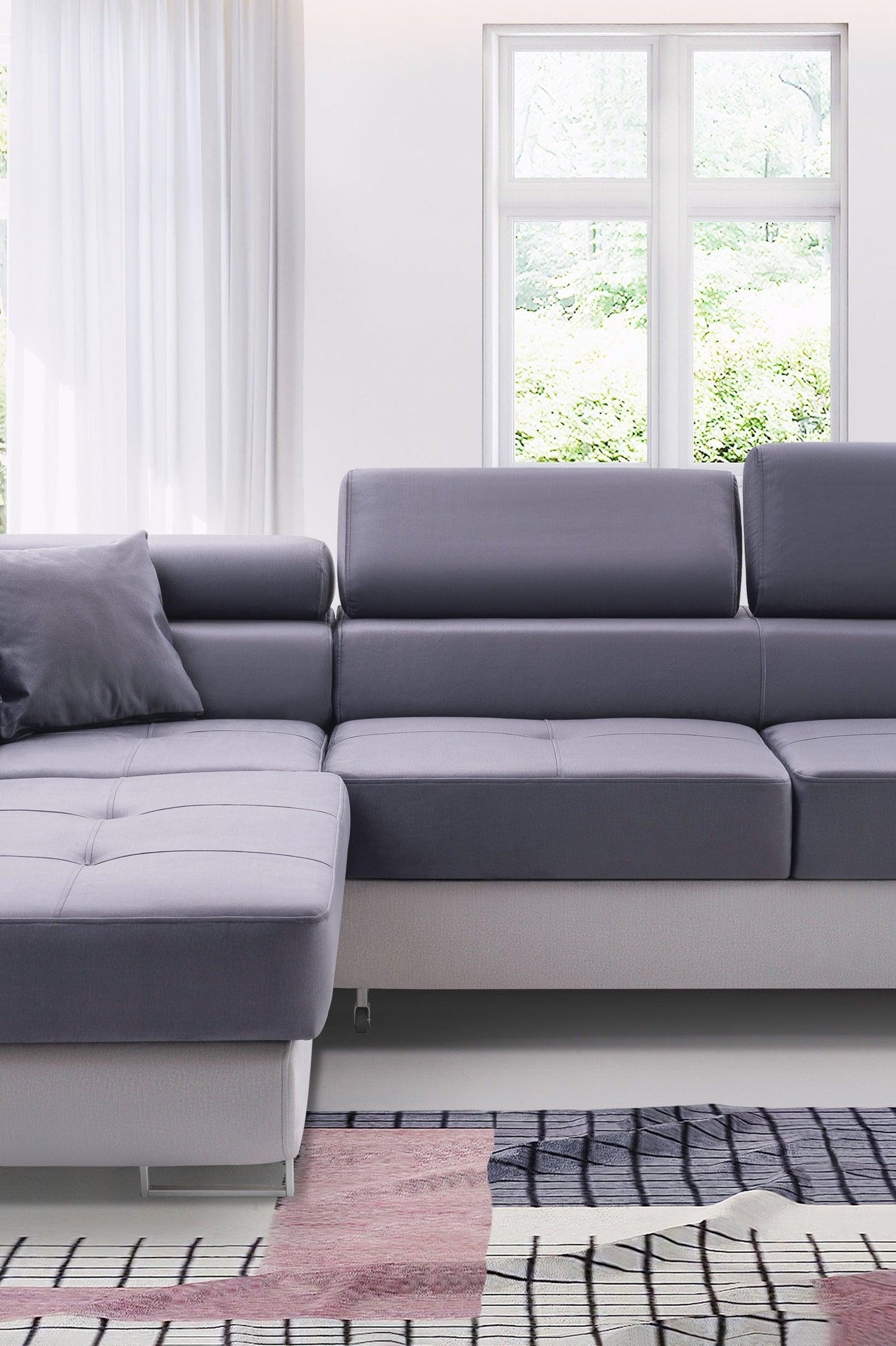 ASH II 273CM MONOLITH 97 / white WATER RESISTANT / SPRINGS + FOAMmonolith 97/white faux leatherWavy springs + foam Large sleeping areaMADE IN WATER RESISTANT MONOLITH FABRICCLICK HERE TO VIEW ALL COLORS Dimensions W: 273cm D:203cm H: 90cm Sleeping area: 1