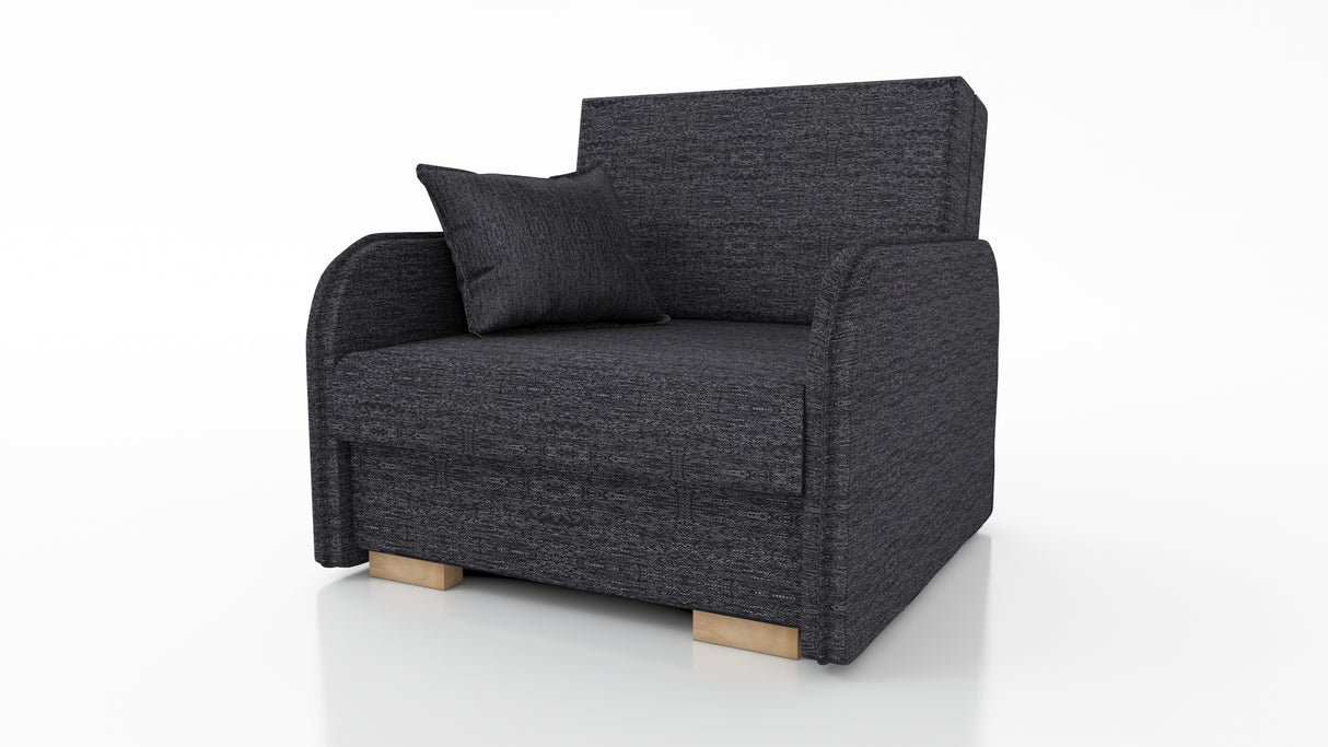 SINGLE SOFA BED GOLDY 90CM / FOAMBERLIN FABRIC CLICK HEREJASMINE FABRIC CLICK HERE EASY CLEAN FABRICMONOLITH FABRIC CLICK HERE STAIN RESISTANTKRONOS FABRIC CLICK HERE EASY CLEAN FABRICThe sofa is made of a wooden frame, the seat is made of PUR T30 / 42 fo