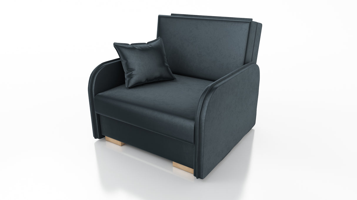 SINGLE SOFA BED GOLDY 90CM / FOAMBERLIN FABRIC CLICK HEREJASMINE FABRIC CLICK HERE EASY CLEAN FABRICMONOLITH FABRIC CLICK HERE STAIN RESISTANTKRONOS FABRIC CLICK HERE EASY CLEAN FABRICThe sofa is made of a wooden frame, the seat is made of PUR T30 / 42 fo