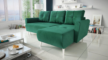 CORNER SOFA BED MONE UNIVERSAL 228cm EASY CLEAN FABRIC CHOICE OF COLOR / BONELL SPRINGS + FOAMTHIS MODEL IS UNIVERSAL WHICH MEANS YOU CAN CHOOSE CORNER SIDE DURING ASSEMBLYSpecification:- EASY CLEAN FABRIC (JASMINE AND KRONOS)- free-standing furniture uph