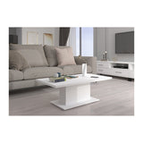 COFFEE TABLE BRISTOL WHITE 110X60CMTable dimensionwid. 110 cm / dep. 60 cm / height 43 cmExecution: base made of white laminated board, 16mm thick The table top is 28mm thick, white.Anna Furniture