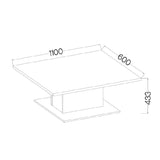 COFFEE TABLE BRISTOL SONOMA 110X60CMTable dimensionwid. 110 cm / dep. 60 cm / height 43 cmExecution: base made of white laminated board, 16mm thick The table top is 28mm thick, white.UncategorizedAnna Furniture