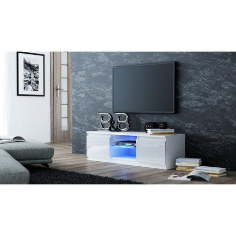 TV STAND GLASS 120CM WHITE/WHITE GLOSSLACQUERED HIGH GLOSS FRONTSGLASS SHELF,LAMINATED TABLE BODYDo you like spending time with family and friends? Or maybe you prefer to relax while watching your favorite movie, DVD concert or listening to music?Thanks t