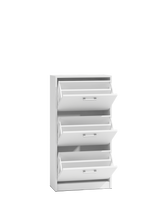 PAULA SHOE CABINET - WHITE 116CM X 60CMMATERIAL: Body and fronts - 16mm laminated chipboard.Edges - finished with ABS plastic (characterized by high mechanical and chemical resistance)Drawers - on roller guides, it is a guarantee of comfortable and, above