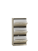PAULA SHOE CABINET - SONOMA 116CM X 60CMMATERIAL: Body and fronts - 16mm laminated chipboard.Edges - finished with ABS plastic (characterized by high mechanical and chemical resistance)Drawers - on roller guides, it is a guarantee of comfortable and, abov