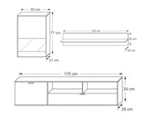 RICKO WHITE/OAKFlat packed for self-assembly with a clear and easy instructions. Modern design makes it suitable for any interior. Extras:REMOTE CONTROL 16 COLORS LED LIGHTS £20Anna Furniture